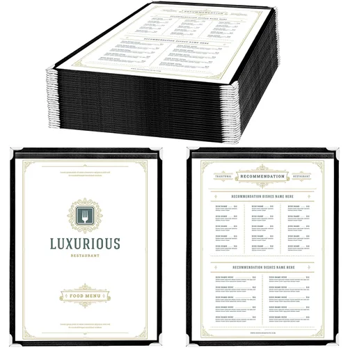 Vista 6 de 25 unidades de fundas para menú – de una página, compatible con papel de 8.5 x 11 pulgadas, soporte para menú, fundas para menú de restaurante