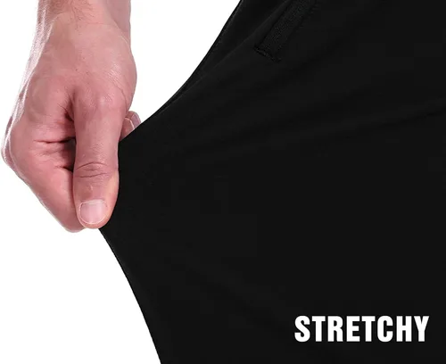 Vista 4 de clothin Pantalones deportivos para hombre con bolsillos con cremallera, pantalones deportivos para correr, entrenar, descansar, hacer deporte casual