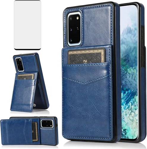 Vista 11 de Funda de teléfono para Samsung Galaxy S20 Plus Glaxay S20+ 5G con protector de pantalla de vidrio templado, soporte para tarjeta de crédito, soporte