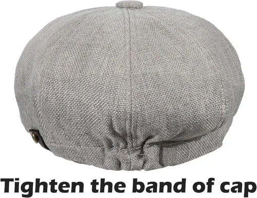 Vista 4 de Men's Newsboy Flat Cap Classic Herringbone Irish Hat Gatsby Ivy Golf Cabbie Hat