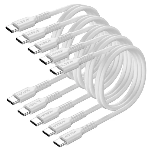 Vista 12 de Cable USB C a USB C de 0.5 pies, 5 unidades, cables cortos de carga rápida Negro