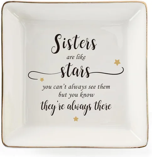Vista 2 de HOME SMILE - Bandeja de cerámica para anillos para mamá, hermana, amigas