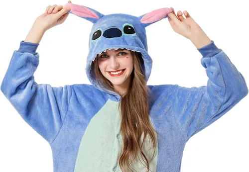 Vista 7 de Grilong Disfraz de mameluco de punto de Halloween unisex para adultos, pijamas de punto