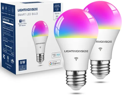 Vista 12 de Lightinginside - Bombillas inteligentes de 60 W equivalentes, bombilla WiFi inteligente compatible con Alexa/Google Assistant/Smart Life, A19 E26
