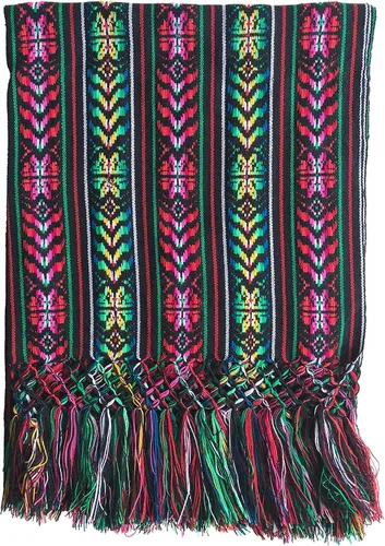 Vista 2 de ALKIMIA INC Chal Rebozo colorido hecho a mano mexicano