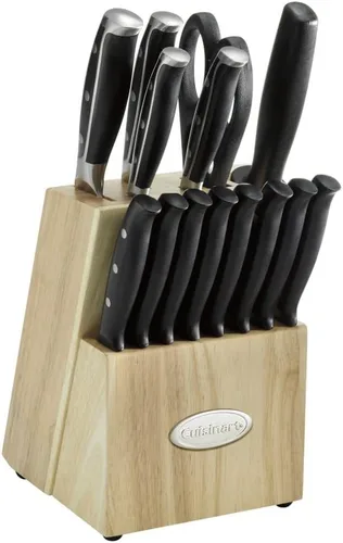 Vista 2 de Cuisinart C77TRN-15P Nitrogen Collection - Juego de bloques de cuchillos de 15 piezas, color negro