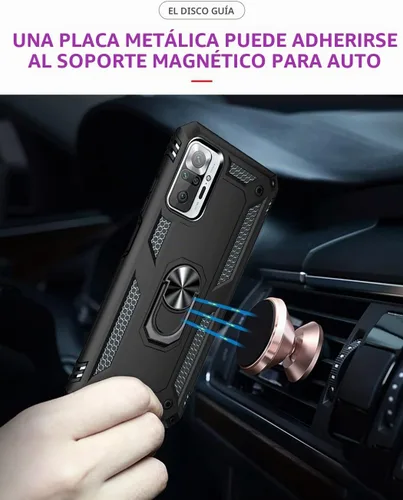 Vista 6 de Funda para Redmi Note 10 Pro 4G/Note 10 Pro Max con protector de pantalla de vidrio templado, [grado militar] Soporte magnético para montaje