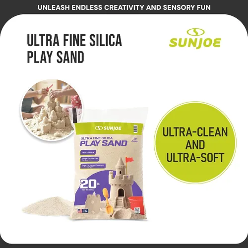 Vista 4 de Sun Joe Silica Play Sand for Sandbox, Sensory Table & Gardens, PLYSAND20