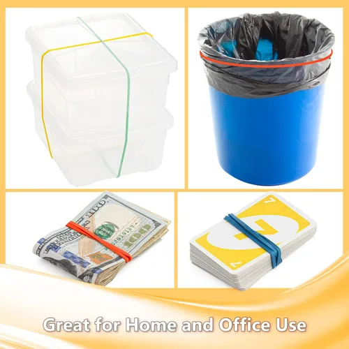 Vista 6 de Bilinny Bandas de goma grandes resistentes, 1/2 libra, 7 x 1/8 pulgadas, fabricadas en Estados Unidos, bandas de goma para el hogar y la oficina, 4