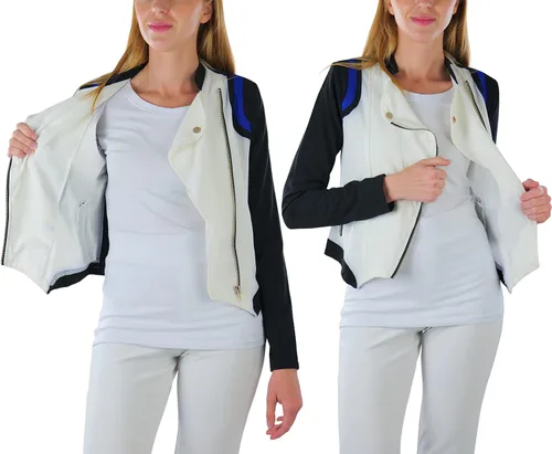 Vista 69 de ToBeInStyle Blazers de manga larga con cremallera y botones para mujer