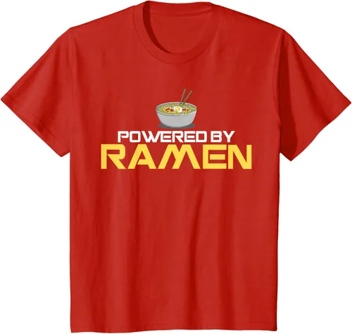 Vista 55 de Camiseta de fideos de anime japoneses Powered By Ramen, Negro, S