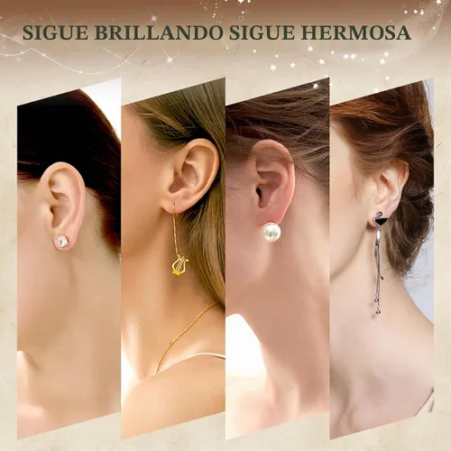Vista 7 de Parte trasera de aretes para orejas caídas, de silicona de oro de 18 quilates, adecuadas para aretes y aretes pesados, transparentes