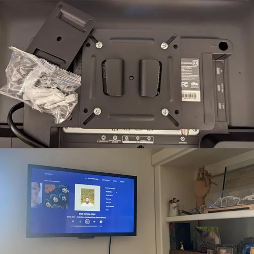 Vista 4 de Soporte de pared para monitor para la mayoría de televisores de 14 a 24 pulgadas, universal, de perfil bajo, soporte de pared VESA de hasta 3.937 x