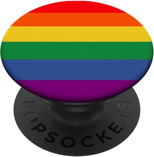 Vista 7 de Bandera del orgullo LGBT de colores arcoíris PopSockets MagSafe PopGrip para iPhone