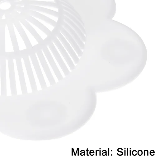 Vista 3 de uxcell Colador para fregadero de cocina, tapón de eliminación de fregadero de silicona, colador de pelo flexible, color blanco, 2