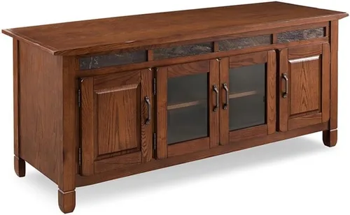 Vista 14 de Leick Home 87360 - Soporte de TV con almacenamiento cerrado para televisores de 65 pulgadas, color marrón cereza Westwood Cereza marrón/negro
