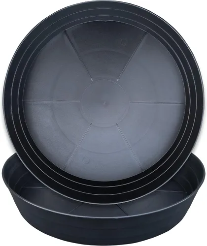 Vista 12 de Plato para macetas de 10 a 25 pulgadas, bandejas de riego extra profundas para macetas, bandeja de drenaje pesada para interiores sin agujeros, 4
