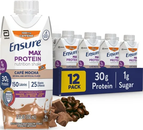 Vista 15 de Ensure Max Protein - Batido de proteína sabor a pastel de cumpleaños Listo para beber 30 gramos de proteína para la salud muscular 1 gramo