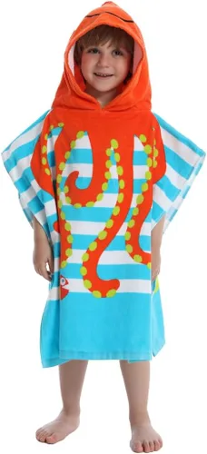 Vista 17 de BANGSAUR Toalla con capucha para niños, para el baño, la playa, toallas de algodón suave, absorbente, para piscina, con capucha, poncho para bebé