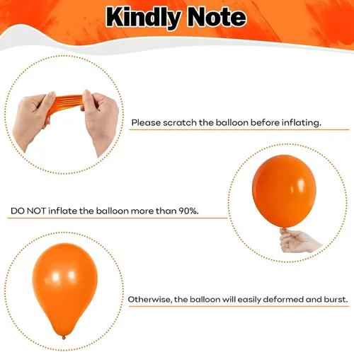 Vista 3 de Globos Negros y Naranjas de 12 Pulgadas, Globos de Confeti Negro Naranja Plateado, Globos de Halloween Trick or Treat para Niños y Hombres