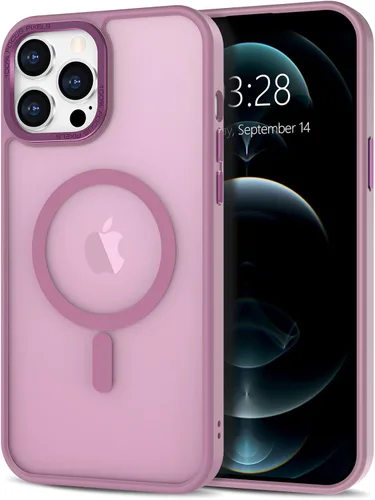 Vista 351 de Anuck - Funda magnética para iPhone 11 compatible con MagSafe, carcasa trasera mate translúcida dura, borde de TPU, delgada, resistente a impactos