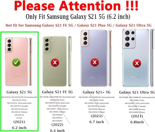Vista 2 de Funda para Samsung Galaxy S21, con protector de pantalla HD [prueba de caídas de grado militar] Funda protectora resistente a prueba de golpes