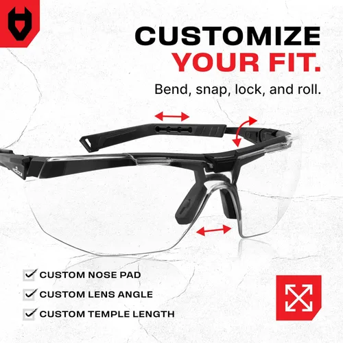 Vista 5 de NoCry Gafas de seguridad antivaho para hombres y mujeres, con clasificación ANSI Z87, resistentes a los arañazos con patillas ajustables