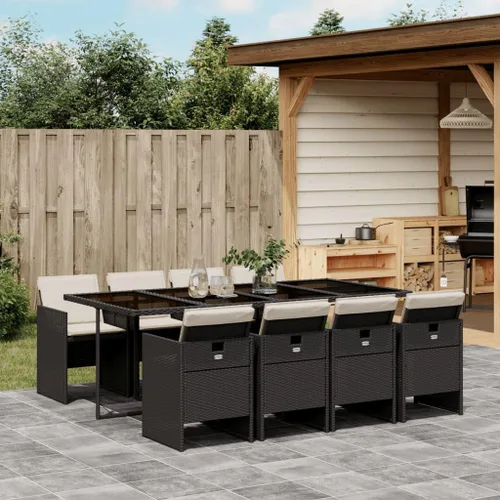 Vista 16 de Juego de comedor de patio de 5 piezas, muebles de exterior sintético de ratán beige, mesa rectangular con 4 sillas, resistente a la intemperie