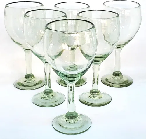 Vista 13 de Clear Blown - Juego de 6 vasos de 10 onzas, cristalería mexicana hecha a mano, vidrio reciclado, sin plomo ni toxinas (mezclador)