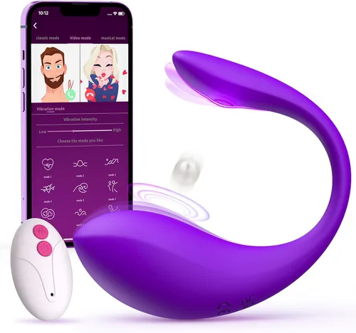 Vista 9 de Vibrador portátil con APP y control remoto, juguetes sexuales para mujer con 9 modos de vibración, juguetes sexuales femeninos para mujeres