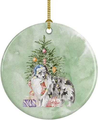 Vista 14 de Caroline's Treasures Bulldog, Bulldog inglés #2 y árbol de cerámica adorno colgante para árbol de Navidad, decoración colgante para el hogar
