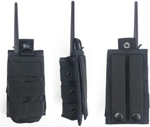 Vista 7 de Molle Tactical - Funda universal de nailon para radio compatible con Baofeng Midland Motorola Walkie talkies