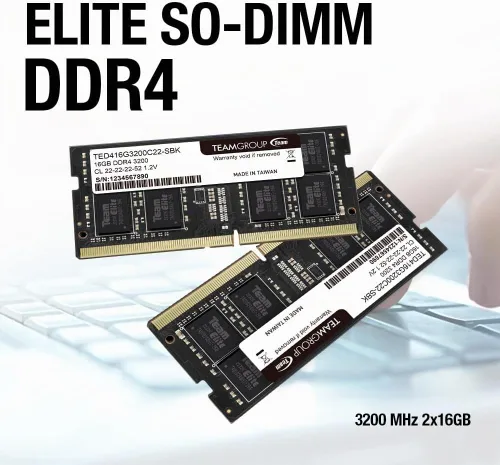 Vista 6 de TEAMGROUP Elite DDR4 de 8 GB individual 3200 MHz PC4-25600 CL22 sin búfer, no ECC 1.2 V SODIMM 260 pines para laptop estilo Notebook, PC, módulo