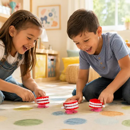 Vista 9 de The Dreidel Company Juguetes de dientes que muerden y parlotean los dientes para niños, recuerdos de fiesta de cumpleaños, regalos novedosos