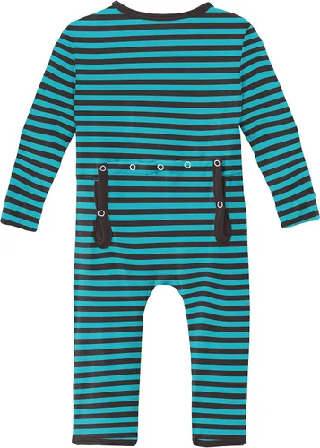 Vista 2 de KicKee - Overol estampado con cremallera, ropa de bebé súper suave, ropa de dormir de una pieza para bebés y niños