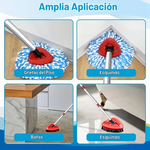 Vista 8 de Paquete de 8 cabezales de repuesto para fregona giratoria O Cedar Rinseclean 2 Tank System Microfiber 100% Reusable Mop Refills, 6 Mop Heads, 1