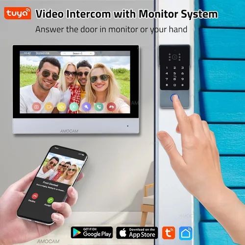 Vista 2 de Sistema de intercomunicación de video de 2 cables 1080P, monitor WiFi de 7