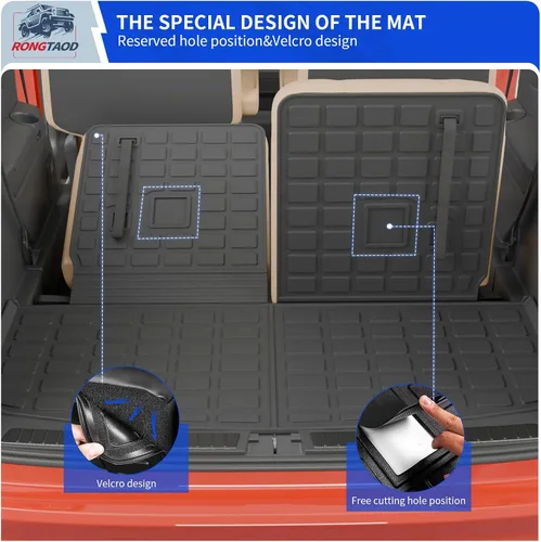 Vista 8 de Rongtaod Alfombrillas para suelo de 6 asientos compatibles con Ford Explorer 2020-2025 2026 con asientos de capitán, alfombrilla para maletero