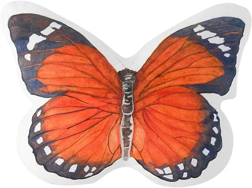 Vista 20 de JWH Almohada decorativa de mariposa 3D, almohada de animales estética, de peluche, funda de almohada con estampado de bonito cojín para cama, sofá