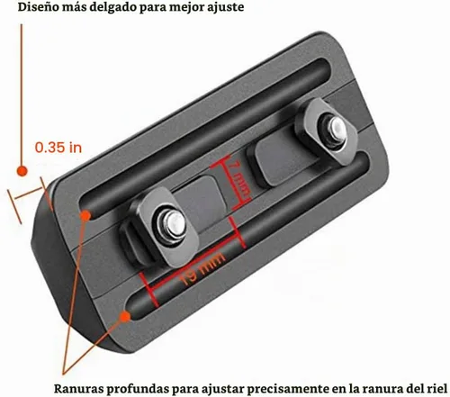 Vista 4 de CVLIFE Adaptador de bípode M-Rail Sling Stud Mount Bipod para montaje de Negro