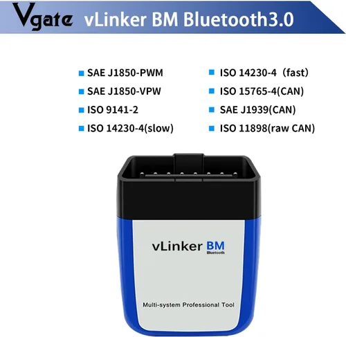 Vista 2 de Vgate vLinker BM3.0 Bluetooth OBD2 herramienta de diagnóstico Bimmercode, lector de código para BMW, compatible con Android y Windows