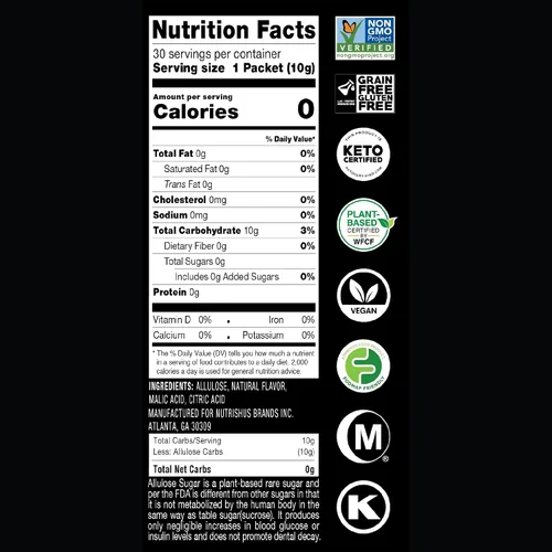 Vista 2 de RxSugar Swealthy Stix 30 paquetes de palitos de caramelo sin azúcar Edulcorante de alulosa 0 calorías, 0 carbohidratos netos, 0 glucémicos