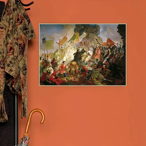 Vista 5 de Karl Bryullov, Impresión en lienzo, "El asedio de Pskov por el rey polaco Stefan Batory", Reproducción de cuadro famosa, Cuadro de arte de pared