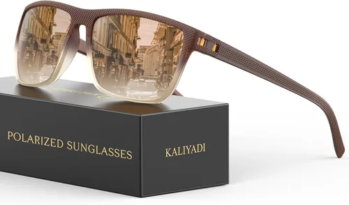 Vista 49 de KALIYADI Gafas de sol polarizadas para hombre, gafas de sol ligeras con protección UV para conducir, pescar y jugar golf (3 unidades) Negro