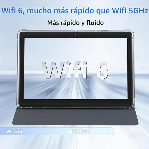 Vista 5 de Tableta con funda de 7 pulgadas Tablet Android 14, 8GB RAM (5GB expandible) 32GB ROM 7" Tabletas Soporta 1TB MicroSD, Batería Larga Dual Cámara Negro