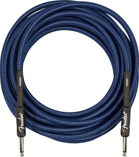 Vista 6 de Fender Cable de instrumento profesional de 18.6 pies en ángulo recto, tweed azul, 1 paquete