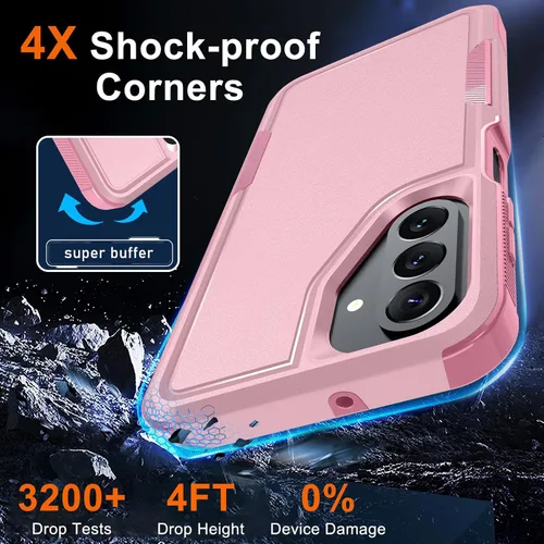 Vista 2 de Funda para Samsung Galaxy A26, de cuerpo completo, resistente de servicio pesado, a prueba de golpes, funda protectora para teléfono con correa