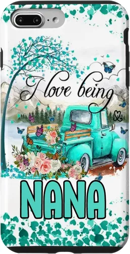Vista 12 de I Love Being Nana Flower Butterflies Truck PC Case for iPhone 17