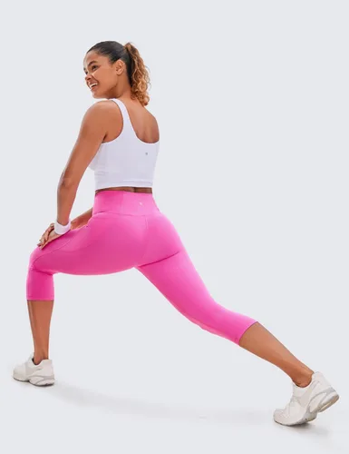 Vista 3 de CRZ YOGA Butterluxe - Leggings capri de entrenamiento con bolsillos de 19 pulgadas, cintura alta, pantalones cortos de yoga para mujer, suaves como