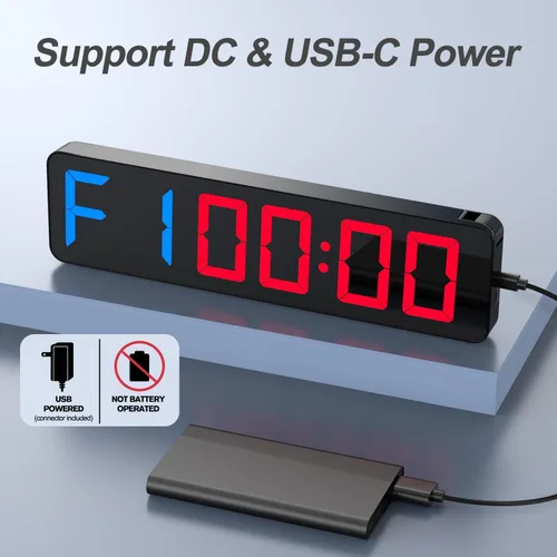 Vista 7 de Reloj de pared con pantalla LED grande de 15" para gimnasio Entrenamiento de intervalos en el gimnasio Cuenta regresiva y progresiva